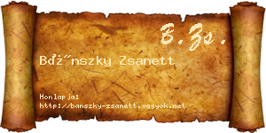 Bánszky Zsanett névjegykártya