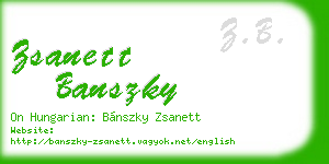 zsanett banszky business card